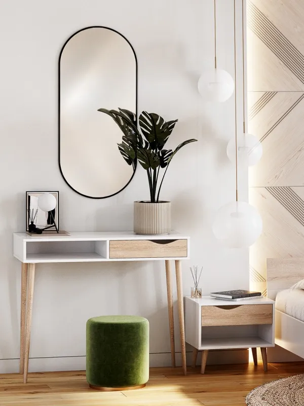 Зеркало навесное Z-16 110х50 см с черной рамкой без подсветки