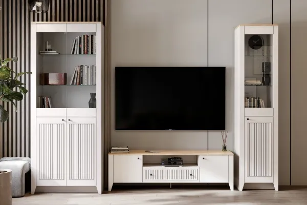 Шкаф-витрина однодверный "Валенсия" гостиная правый