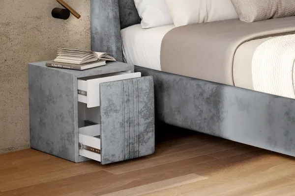 Тумба мягкая "Севилья" Вариант 2 Тиффани серый