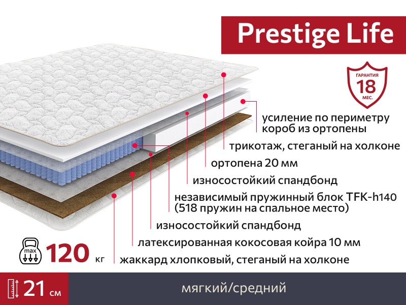 Матрас Prestige Life 1400х2000