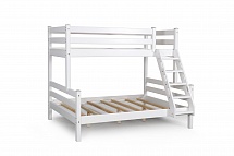 Кровать двухъярусная с наклонной лестницей "Адель" Белый полупрозрачный
