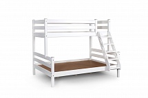 Кровать двухъярусная с наклонной лестницей "Адель" Белый полупрозрачный